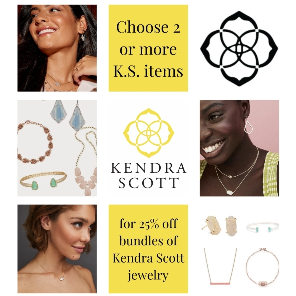 Kendra Scott Gold Necklace with Bright Turquoise Blue Pendant and Tassel - Picture 2 of 10